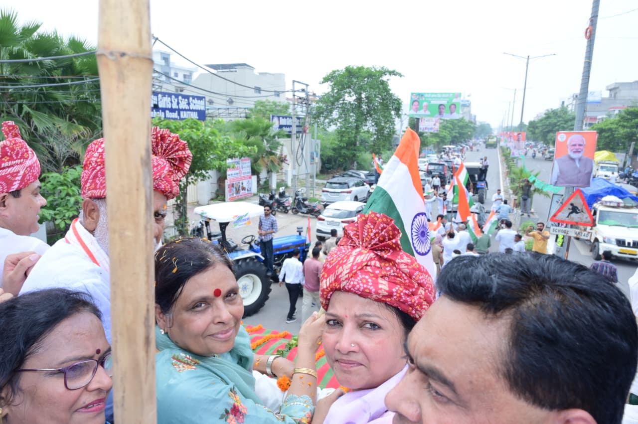 कैथल में भव्य तिरंगा यात्रा, सैकड़ों वाहनों के साथ गूंजा ‘वंदे मातरम्’ और ‘भारत माता की जय’