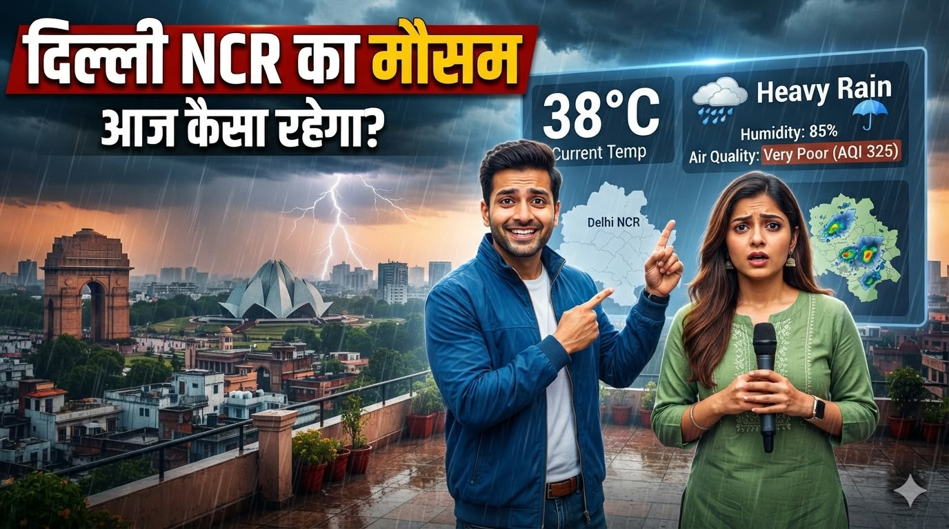 दिल्ली-एनसीआर में बारिश से बदला मौसम, गुरुग्राम-फरीदाबाद में ठंडक, IMD का येलो अलर्ट